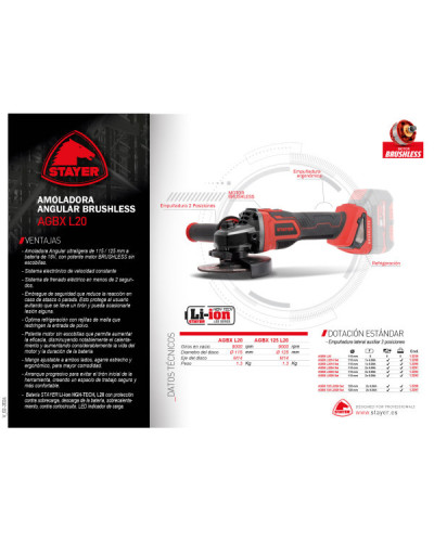 AGBX L2026 Amoladora angular 18V 6.0Ah  Stayer | Sumiteca
