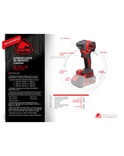 IS 230 L2024 Herramienta 18V 4.0Ah  Stayer | Sumiteca