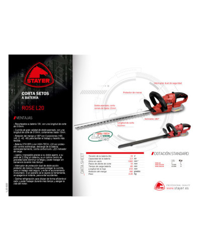 ROSE L2024 Cortasetos 18V 4.0Ah  Stayer | Sumiteca