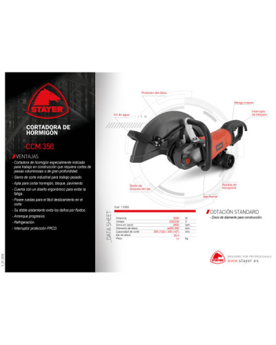 CCM 350 Cortadora hormigón 2800W  Stayer | Sumiteca