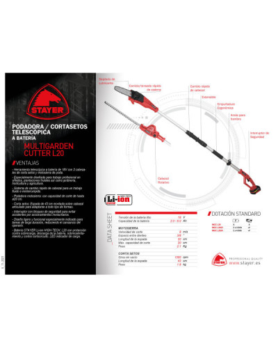 MGC L2022 Cortasetos 18V 2.0Ah  Stayer | Sumiteca