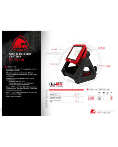 FL L2024 Foco LED 18V 4.0Ah  Stayer | Sumiteca