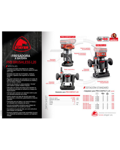 PR8 PRO L2014 Fresadora 18V 4.0Ah  Stayer | Sumiteca