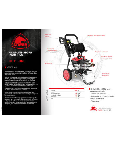 HL 11 B IND Hidrolimpiadora ind. 2400W  Stayer | Sumiteca