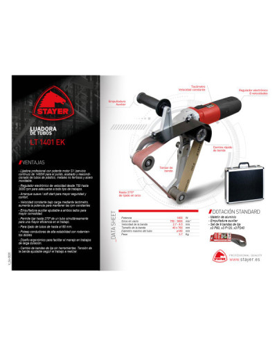 LT 1401 EK Lijadora tubos 1400W  Stayer | Sumiteca