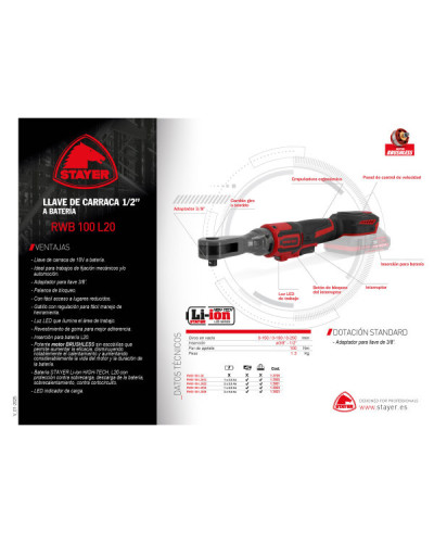 RWB 100 L2014 Llave carraca 18V 4.0Ah  Stayer | Sumiteca
