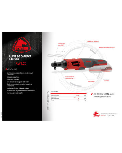 RW L2024 Llave carraca 18V 4.0Ah  Stayer | Sumiteca