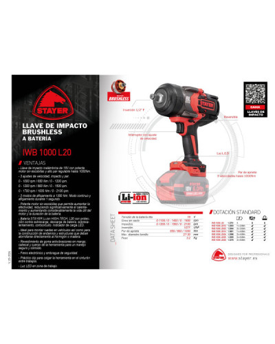 IWB 1000 L20 Llave de Llave impacto  Stayer | Sumiteca