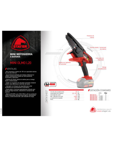 MINI OLMO L2022 Mini motosierra  Stayer | Sumiteca