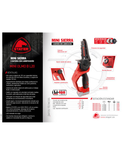 MINI OLMO B L2012 Mini motosierra  Stayer | Sumiteca