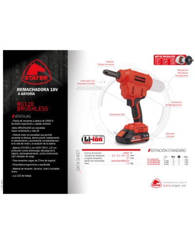 RG L2024 Remachadora 4.0Ah  Stayer | Sumiteca