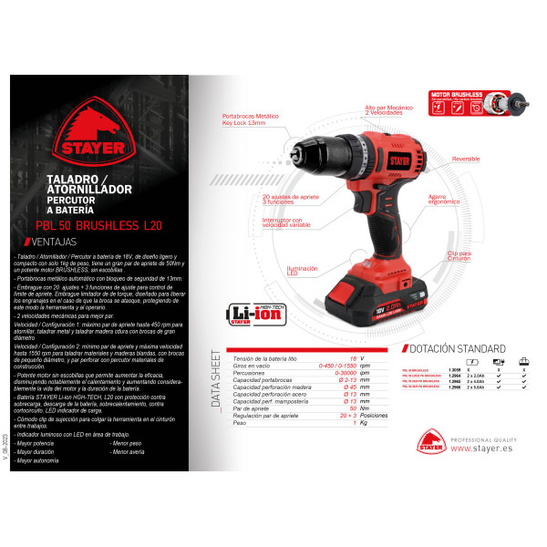 PBL 50 2024 PK Taladro percutor  Stayer | Sumiteca