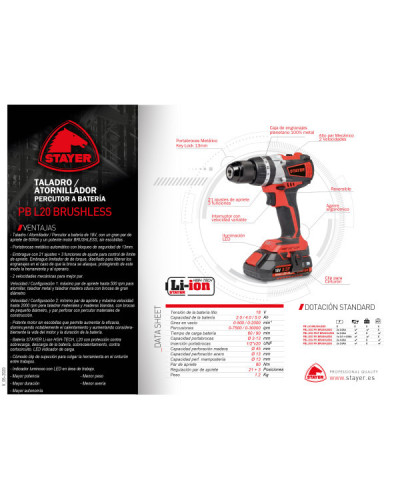 PBL 2035 PK Taladro percutor 18V 5.0Ah  Stayer | Sumiteca