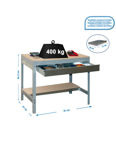 Banco de trabajo BT0 BOX 900 Gris | Sumiteca