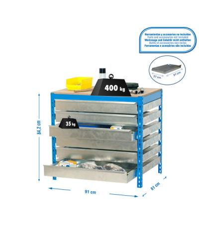 Cajonera para banco BT5 BOX6 900 Azul | Sumiteca