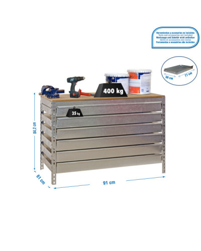 Cajonera para banco BT5 BOX6 900 Galva | Sumiteca