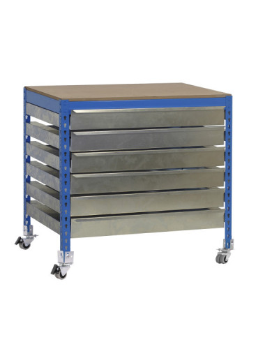 Cajonera móvil para banco BT5 BOX6  Azul | Sumiteca