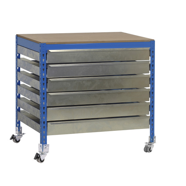 Cajonera móvil para banco BT5 BOX6  Azul | Sumiteca