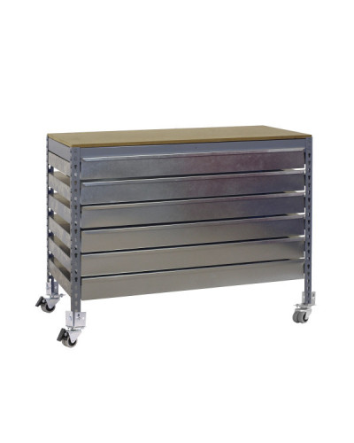 Cajonera móvil para banco BT5 BOX6  Gris | Sumiteca
