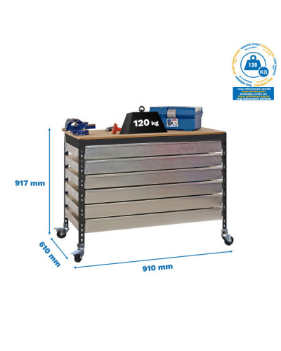 Cajonera móvil para banco BT5 BOX6 900  | Sumiteca
