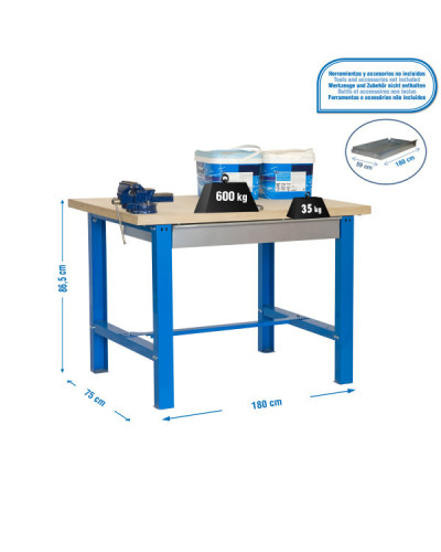 Banco industrial SIMONWORK BT6 MDF 1Box  Azul | Sumiteca