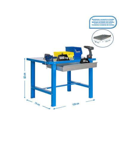 Banco industrial SIMONWORK BT6 Metal 1Box  Azul | Sumiteca