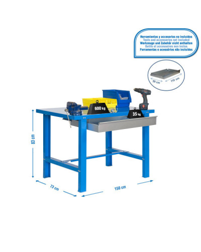 Banco industrial SIMONWORK BT6 Metal 1Box  Azul | Sumiteca