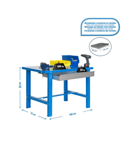 Banco industrial SIMONWORK BT6 Metal 1Box  Azul | Sumiteca