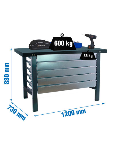 Banco industrial SIMONWORK BT6 Metal 5Box   | Sumiteca