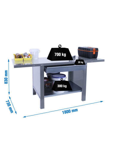 Banco industrial BT6 PRO Metal 1Box  Gris | Sumiteca