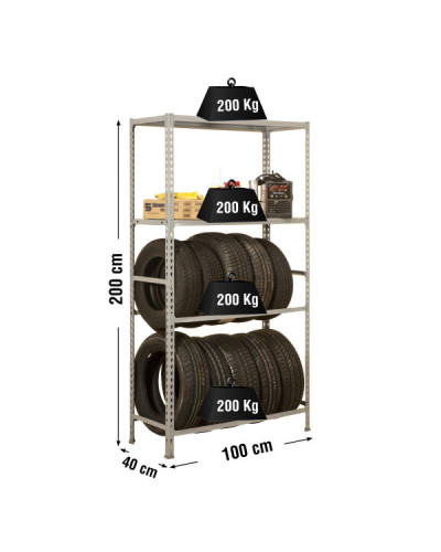Estantería Garaje SimonGarage Plus Gris | Sumiteca
