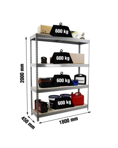 Estantería 300 kg/nivel SIMONFORTE 1804-4 | Sumiteca