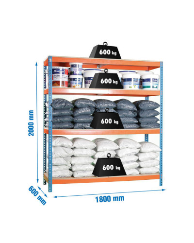 Estantería 300 kg/nivel SIMONFORTE 1806-4 | Sumiteca