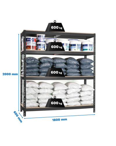 Estantería 300 kg/nivel SIMONFORTE 1806-4 | Sumiteca