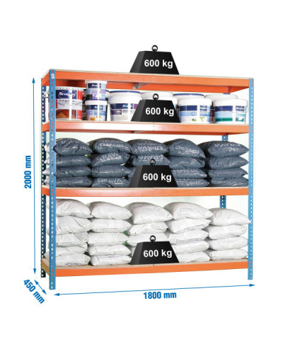 Estantería 300 kg/nivel SIMONFORTE 1804-4 | Sumiteca