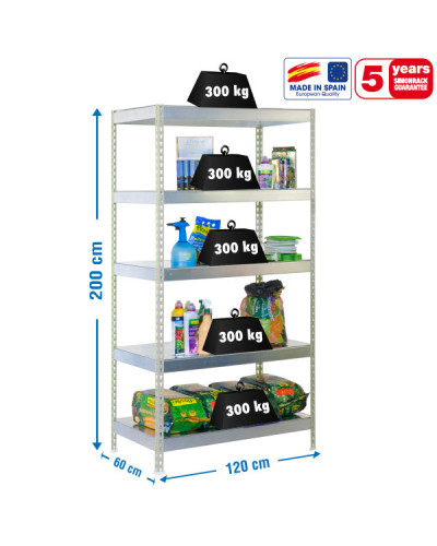 Estantería 300 kg/nivel 1206-5 | Sumiteca