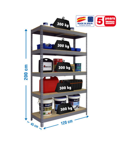 Estantería 300 kg/nivel 1204-5 | Sumiteca