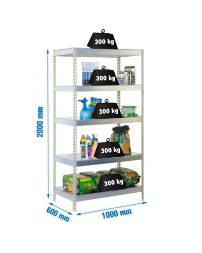 Estantería 300 kg/nivel 1006-5 | Sumiteca