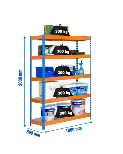 Estantería 300 kg/nivel 1006-5 | Sumiteca