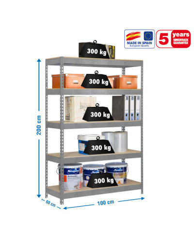 Estantería 300 kg/nivel 1006-5 | Sumiteca