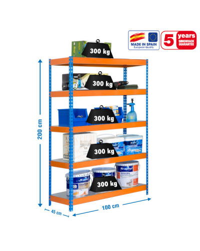 Estantería 300 kg/nivel 1004-5 | Sumiteca
