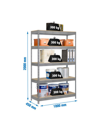 Estantería 300 kg/nivel 1004-5 | Sumiteca