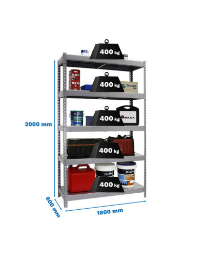 Estantería gran carga 400 kg/nivel 1806-5 | Sumiteca