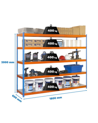 Estantería gran carga 400 kg/nivel 1806-5 | Sumiteca