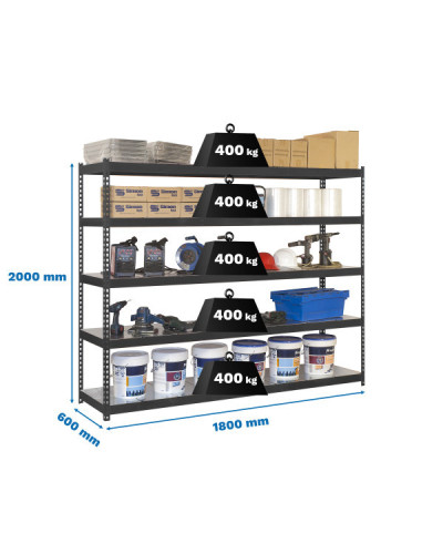 Estantería gran carga 400 kg/nivel 1806-5 METAL | Sumiteca