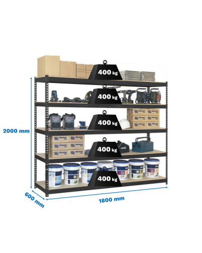 Estantería gran carga 400 kg/nivel 1806-5 | Sumiteca