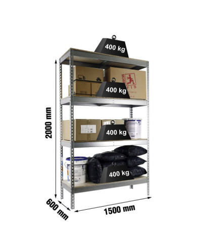Estantería gran carga 400 kg/nivel 1506-4 | Sumiteca