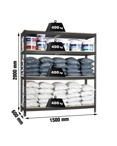 Estantería gran carga 400 kg/nivel 1506-4 | Sumiteca