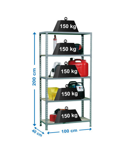 Estantería sin tornillos MADERCLICK PLUS 5/400  | Sumiteca