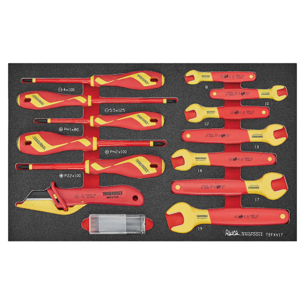 BANDEJA CON 17 HERRAMIENTAS AISLADAS Tengtools | Sumiteca